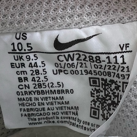 Nike Men's Air Force 1 Low '07 Triple White 2021 Sneaker CW2288-111 Size 10.5 - Picture 8 of 10